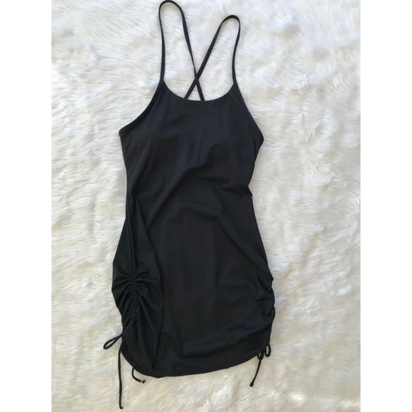 NWOT - HALARA Lace Up Back Ruched Sides Bodycon Active Dress Built-In Bra - M - Picture 4 of 11